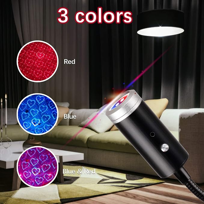 USB Star Night Light for Car Interior,Ceiling, Bedroom, Party and More | 9 Functional Modes , 24 Lighting Effects,Sound Activated Strobe Atmosphere Decorations