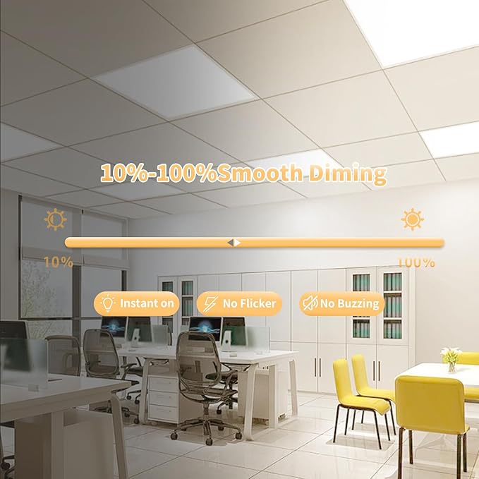 4 Pack 2X2 Led Flat Panel Light,0-10V Dimmable,3000K/4000K/5000K, 30W/40W/50W, Drop Ceiling Light for Mall, Officeroom, Garage