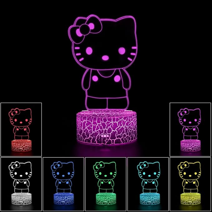 Cartoon Night Light,Cute Night Light, Anime Charater 7 Color Change Decor Lamps,Gifts for Christmas Birthday