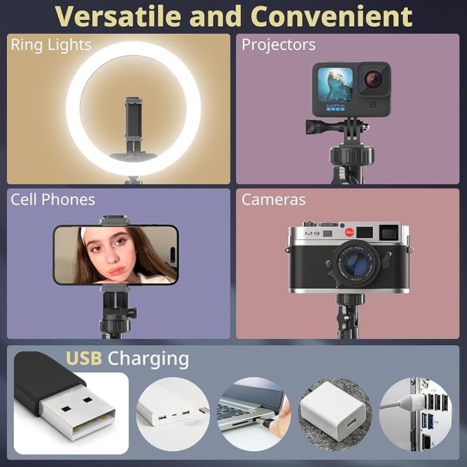 UBeesize 12” Selfie Ring Light with 62” Extendable Tripod Stand & Remote, LED Circle Light with Phone Holder for Video Recording/Makeup/Content Creator (YouTube/TikTok/Twitch), Phone, Camera & Webcam