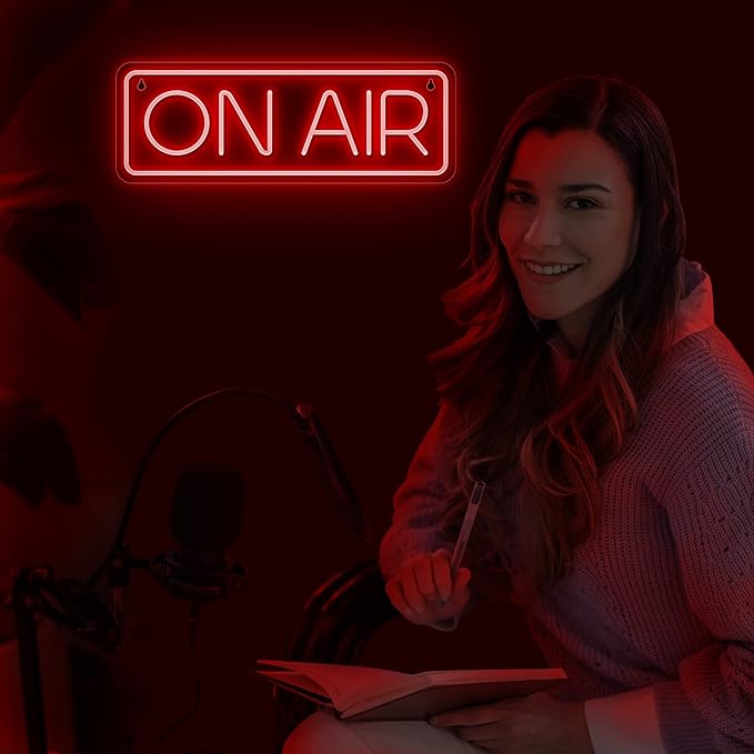 Lumoonosity On Air Neon Sign - Live Streaming/Recording Light Sign for Twitch, Tiktok, Youtube Streamers/Gamers - Red Cool On Air Led Light for Studio, Bedroom, Game Room Decor