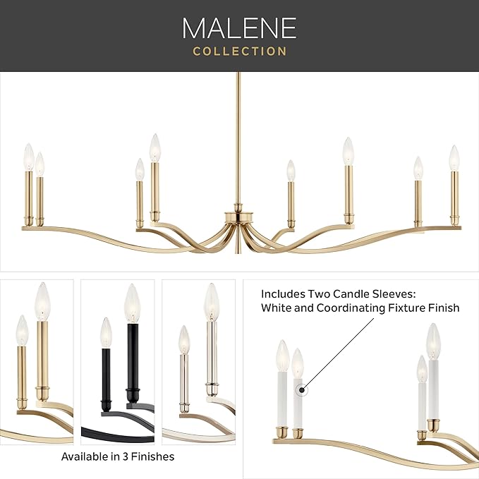 Kichler Malene 14-Light 2-Tier Chandelier, Updated Traditional Light in Polished Nickel, Sloped Ceiling Compatible, for Foyer, Dining Room or Living Room (27.25" x 52.75"), 52698PN