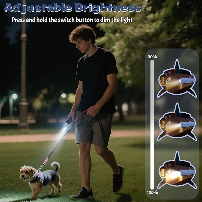 Kids Silicone Flashlight, Dimmable Flashlight for Toddlers Kids Boys Girls, Rechargeable Hanging Night Light for Camping, Night Walks and Home Use, Fun Animal Themed Portable Torch