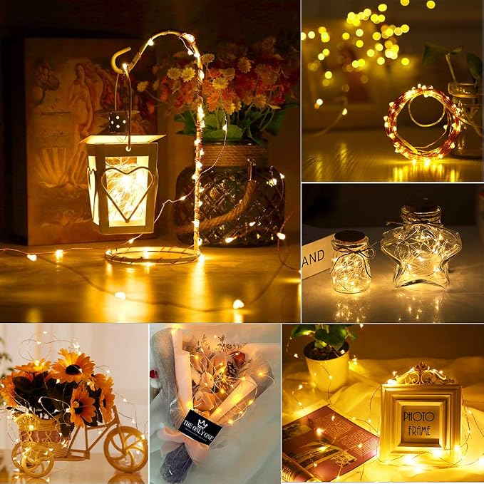 innolife LED Fairy String Lights Battery Operated Timer with Remote Control | 6 Pack 10 Ft 30 LED Copper Wire Twinkle Lights for Bedroom Christmas Wedding Party Indoor Outdoor Decoration