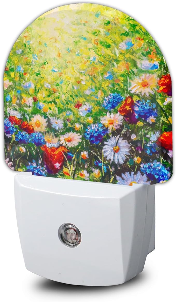Night Light,Retro Abstract Daisy Night Lights Plug Into Wall Dusk to Dawn Sensor for Bedroom,Bathroom and Living Room for Women/Girls Gift