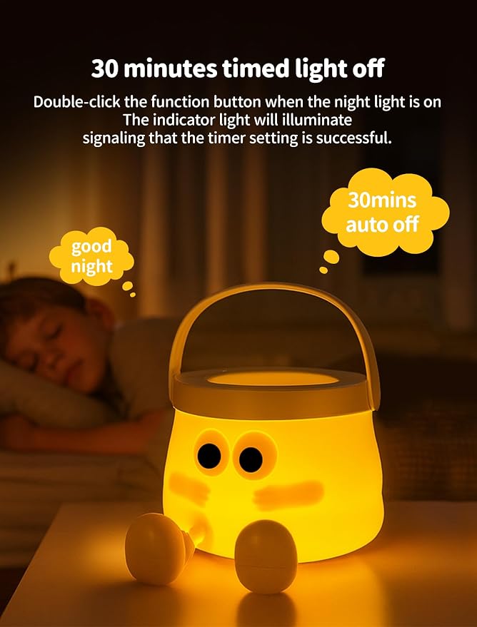 Pumpkin Night Light for Kids, Halloween Pumpkin Lamp, Fall Decor | Portable Halloween Lamps, Rechargeable Table Lamp for Halloween Decorations Indoor Gifts