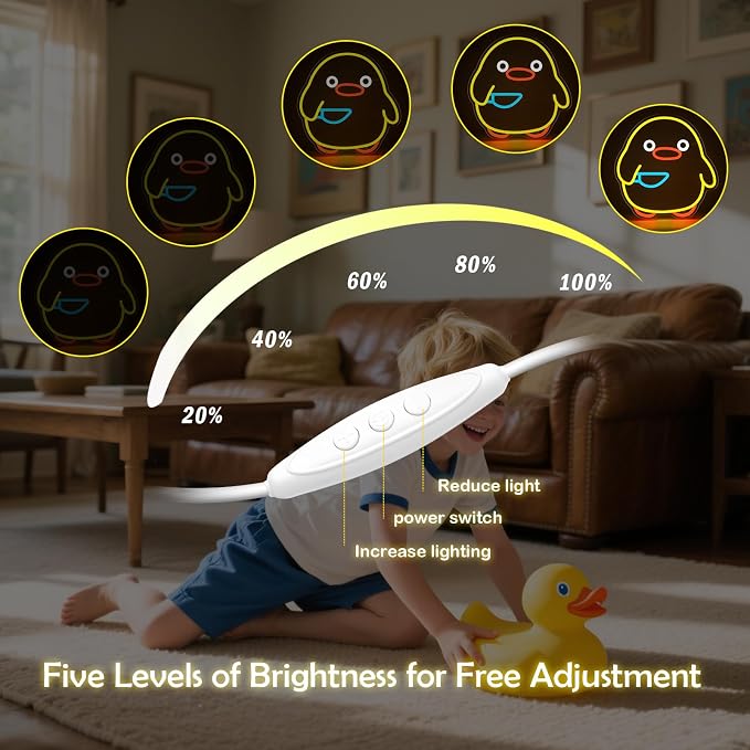Duck Neon Sign USB Powered Dimmable Cute Yellow Duck LED Wall Light | Cool Duck Neon Light for Game Room Kids Room Bedroom Living Room Nursery & Pet Store Decor Animal Neon Sign Birthday Gift
