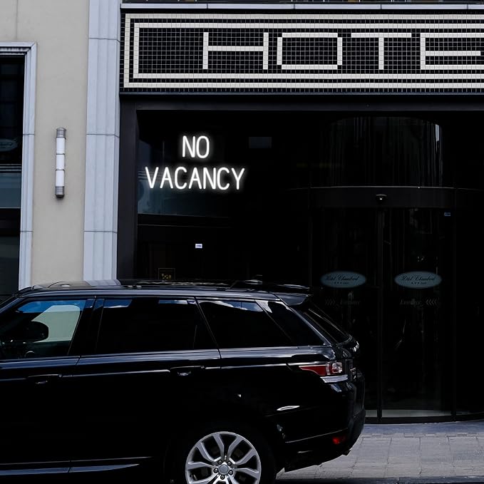 LED Neon VACANCY Sign for Business - Red, 30" x 6" | Ultra-Bright Click-Together Signage for Hotels & Motels, with Visibility from 500 ft - 8 Animations, 6 Brightness Options