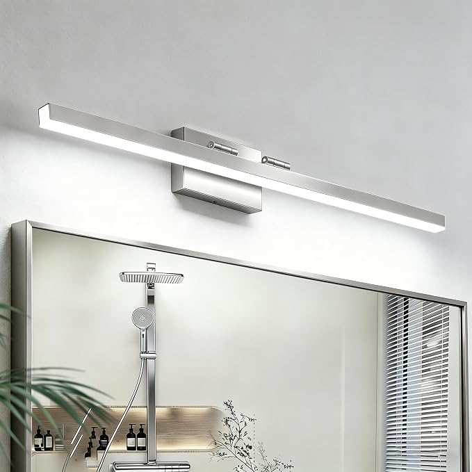 IZORRO Modern Bathroom Vanity Light 40 inch, Rotatable, 32W Dimmable Led Bathroom Light Fixture Over Mirror, Chrome Vanity Light Bar (Cool White 6000K)