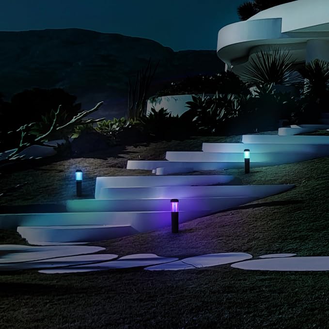 LIFX Smart Outdoor Path Lights - Wi-Fi RGBW - Matter Certified 12V- Round | Wifi 2.4GHz - Compatible with Alexa, Google, Apple Homekit, Needs 15V low-voltage transformer, for landscape pathway lighting