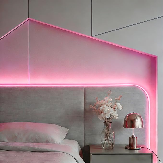 ZSLAIFU COB LED Strip Lights Pink 3.28ft, 5V Dimmable LED Light Strip, Flexible USB Light Strip for Cabinet, TV Backlighting, Bedroom, Kitchen, Home DIY Lighting