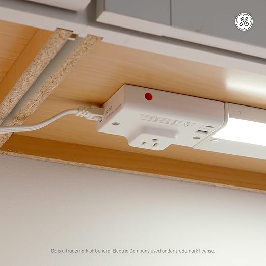 GE LED HD+ Undercabinet Light Fixture, Linkable Integrated Slim Profile Fixture for Kitchens, Warm White Color, Plug-in, 12in (1 Pack)