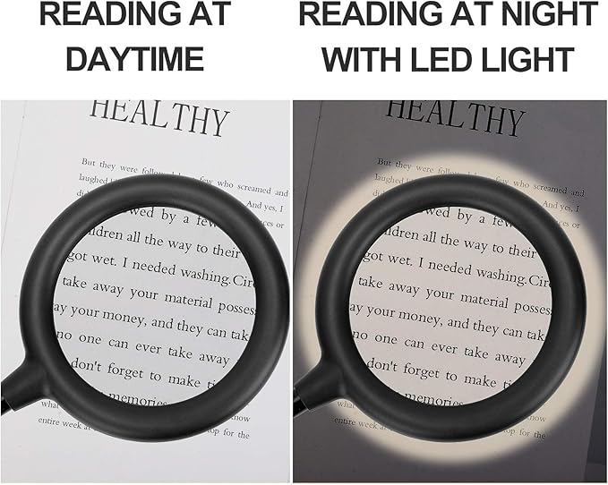 LED Magnifying Lamp with Clamp, Raweao 3X Lighted Magnifying Glass with Light for Reading, Seniors, Hobbies, Craft
