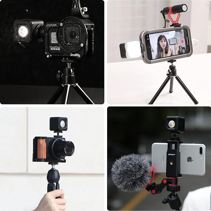 SmallRig RM01 Mini LED Video Light (3 Pack), Waterproof Portable Lighting Kit with Gels, Barndoor, Diffuser, Dimmable Fill Light 5600K CRI95, Lume Cube Camera Light for Stop Motion, Macro Photography