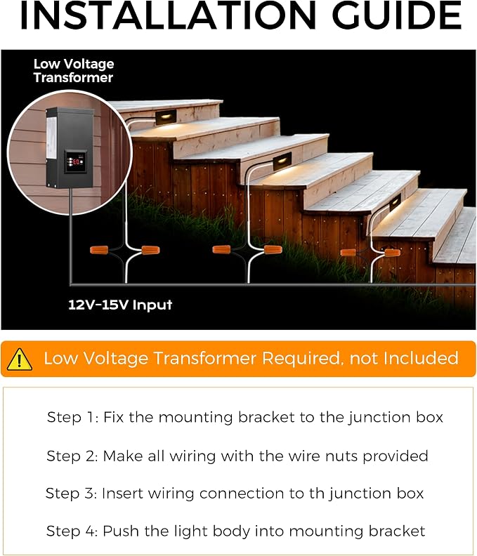 CLOUDY BAY 12V Low Voltage 3 Color Indoor and Outdoor LED Step Light,3000K/4000K/5000K Deck Lights,Stair Light,Oil Rubbed Bronze,Wet Location(Low Voltage Transformer is Required)