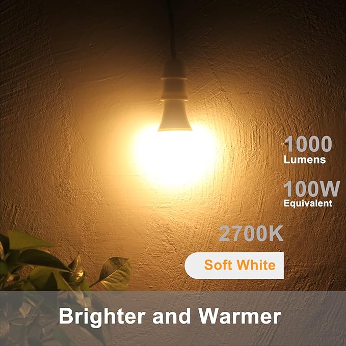 Dusk to Dawn Light Bulbs, Auto On/Off Light Sensing LED Bulbs Outdoor, Soft White, A19 4-Pack, 12W 1000LM 75W Equivalent, HQ-H022