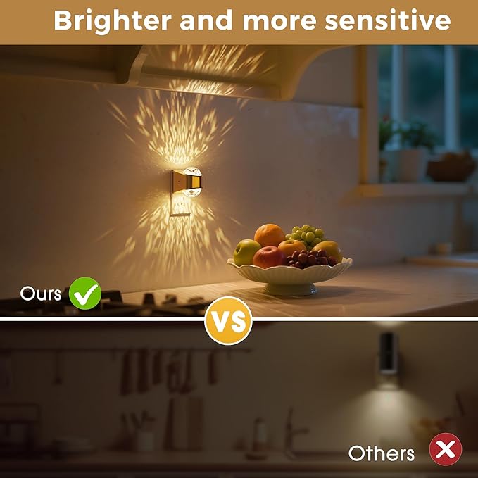 L LOHAS LED Projector Night Light,[2-Pack] Night Lights Plug into Wall,Dusk to Dawn Sensor,3000K Soft White,Brightness Adjustable,Projector Nightlight for Bathroom Bedroom Hallway