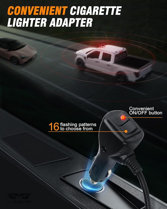 LUMENIX 56 LED Roof Top Strobe Beacon Lights Bar Rooftop Hazard Warning Emergency Safety Flashing Light for Ambulance Firefighter Vehicles Fire Trucks Cars - Red White
