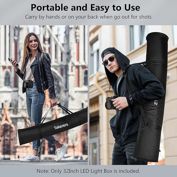 Photo Studio Light Box for Photography: Takerers 32x32 Inch 210 LED Large Lightbox for Product with 3 Stepless Dimming Light Panel, Professional Background Shooting Tent with 5 Color Backdrops