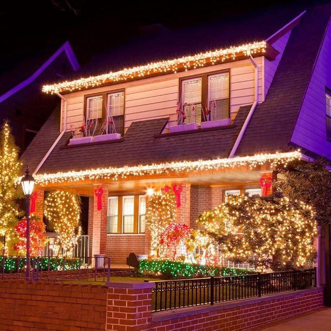 LED String Lights, 164ft 500 LED Fairy Lights Plug in, Dimmable Outdoor Tree Lights, UL-Listed Warm White Copper String Lights Remote Control for Wedding Christmas Decor