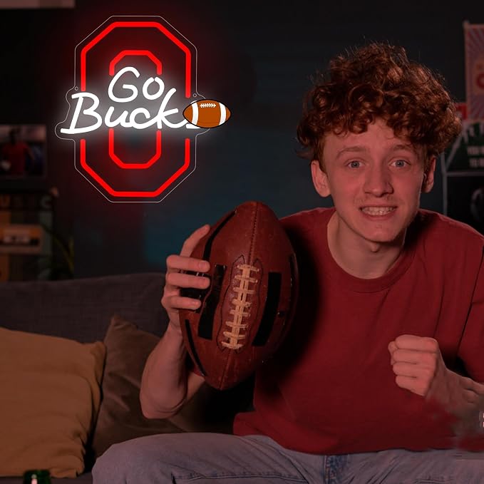 University Neon Sign for Wall Decor Football Neon Light for Man Cave | Dimmable University Led Sign for Fans, Bedroom, Dorm, Game Room,Bar Party Decor, Birthday Gifts for Men 13.7*11.6In