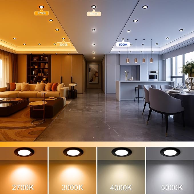 2 Inch LED Recessed Lighting, Dimmable Downlight 3W(35W Halogen Equivalent), CRI80, 3000K Warm White Ceiling Light with LED Driver(10 Pack)