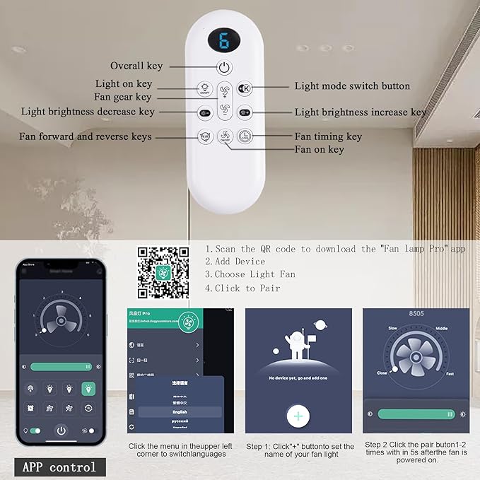 52 Inch Smart Ceiling Fan with Lights, Remote & App Control, DC Reversible Motor, 8 Speeds Quiet 35dB, 3CCT Dimmable LED, Low Profile Modern Ceiling Fans for Bedroom Living Room, White