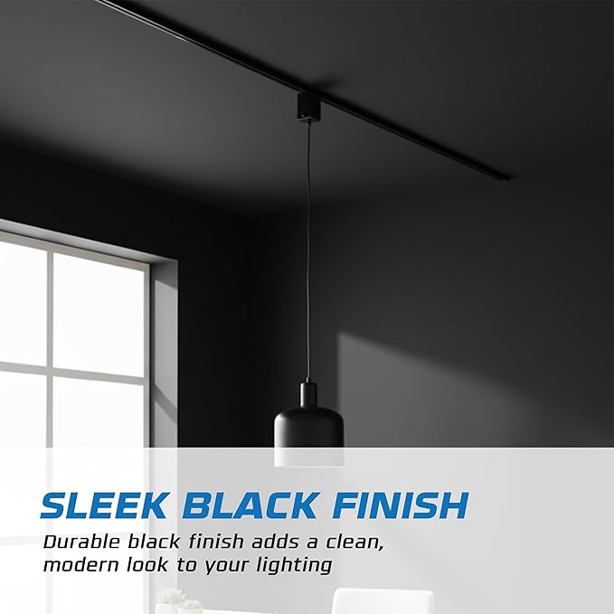 OHLECTRIC Stem Hung Pendant Track Adapter, Black (2-Pack) – for Single Circuit Track, 120V – Supports Indoor Dry Locations – Durable Plastic Construction with cULus Listing