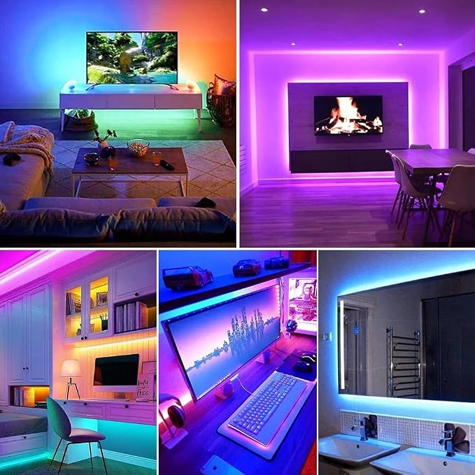 ZSLAIFU 5V RGB USB LED Light Strip, 3.28FT COB LED Strip Lights, RGB 5V LED Lights, Small LED Strip Light, TV Lights for TV Under Cabinet Kitchen Living Room Shelving or Displays (RGB, 3.28ft)