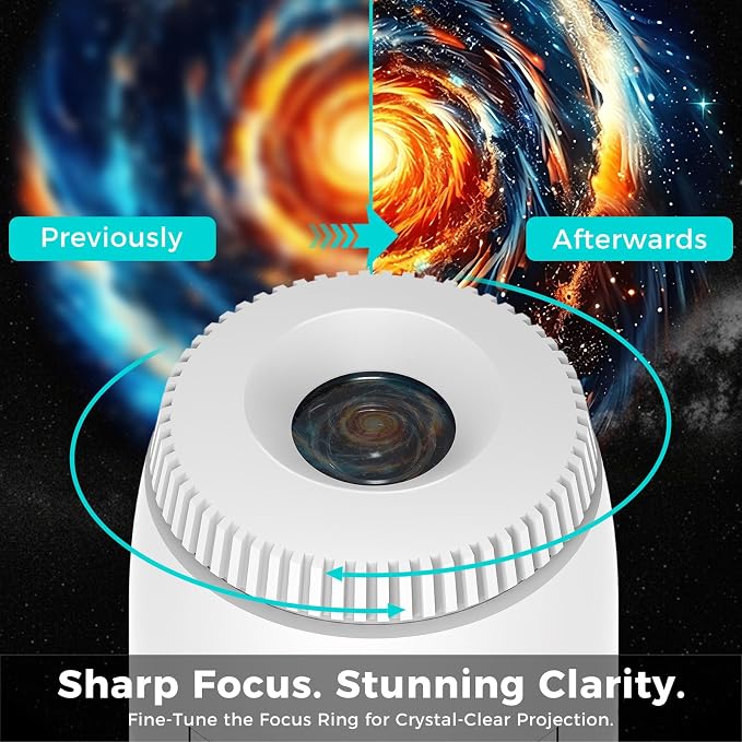 5D Holographic Night Light Projector | USB Mini Galaxy Light 6-Color Dimmable Night Light for Bedroom Ceiling Car