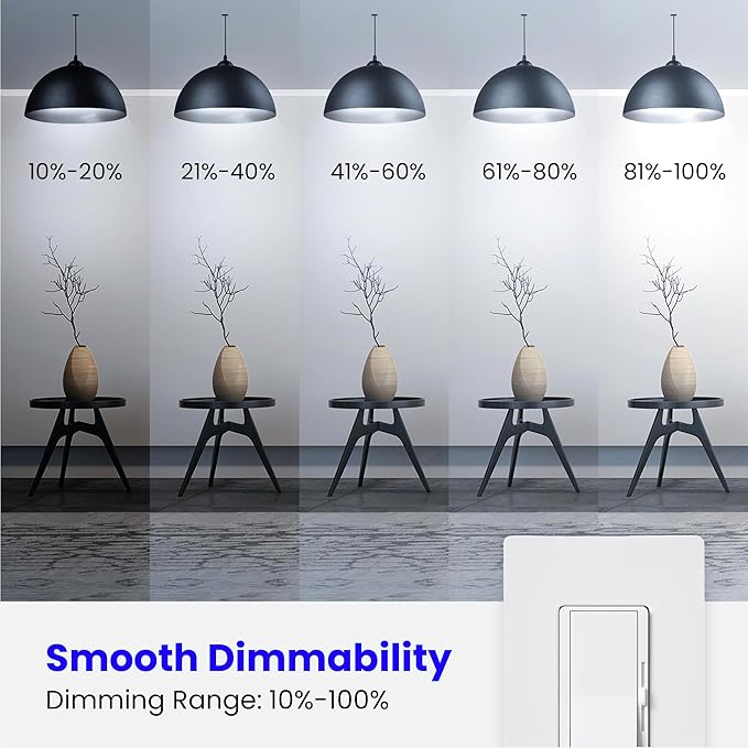 Feit Electric A19 LED Light Bulbs, 60W Equivalent, Dimmable, E26 Standard Base, 90 CRI, 800 Lumens, 5000K Daylight, 120V, 22 Years Lifetime, Damp Rated, 8 Pack, OM60DM/950CA/8