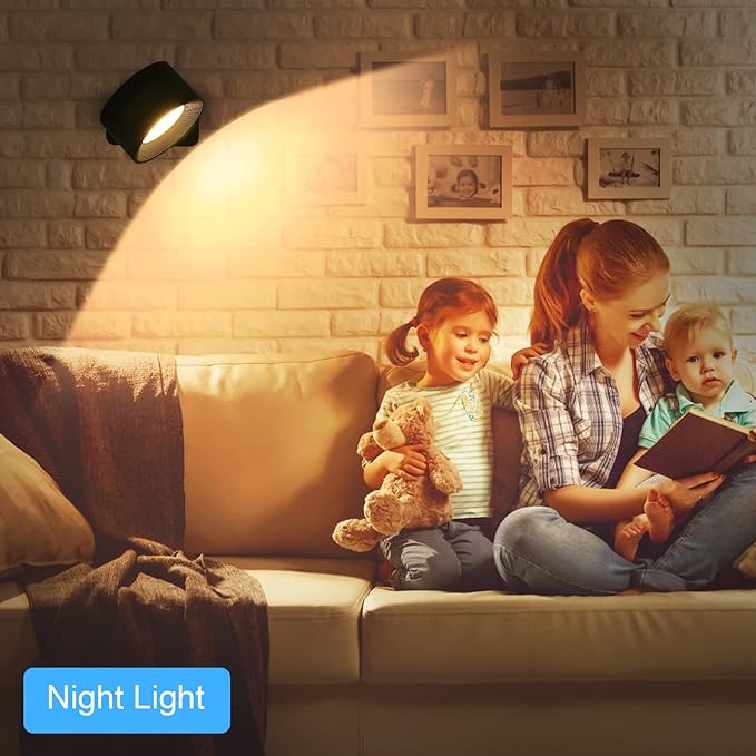 Lightess 2PC LED Wall Sconces, 19 Colors Dimmable Wall Mounted Lamp with 5000mAh Rechargeable Battery, 360°Rotate Magnetic Ball, Touch & Remote Control, Cordless Wall Light for Reading Bedside