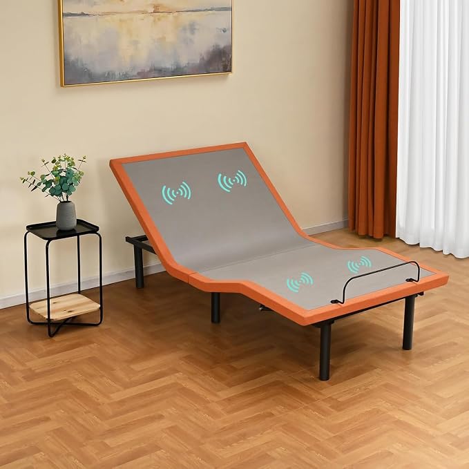 ESHINE Adjustable Bed Frame - Electric Bed Base with Massage, 3000 Series | Wireless Remote, Ergonomic Foot&Head Incline, Zero Gravity, Dual USB Ports, Under Bed Light, Twin XL