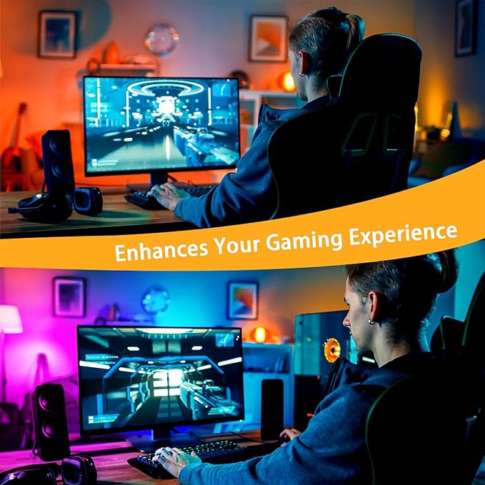 VOLIVO 50FT LED Strip Lights for Bedroom RGB Color Changing | Bluetooth App Control, IR Remote, Music Sync, Room & Home Decor Lighting