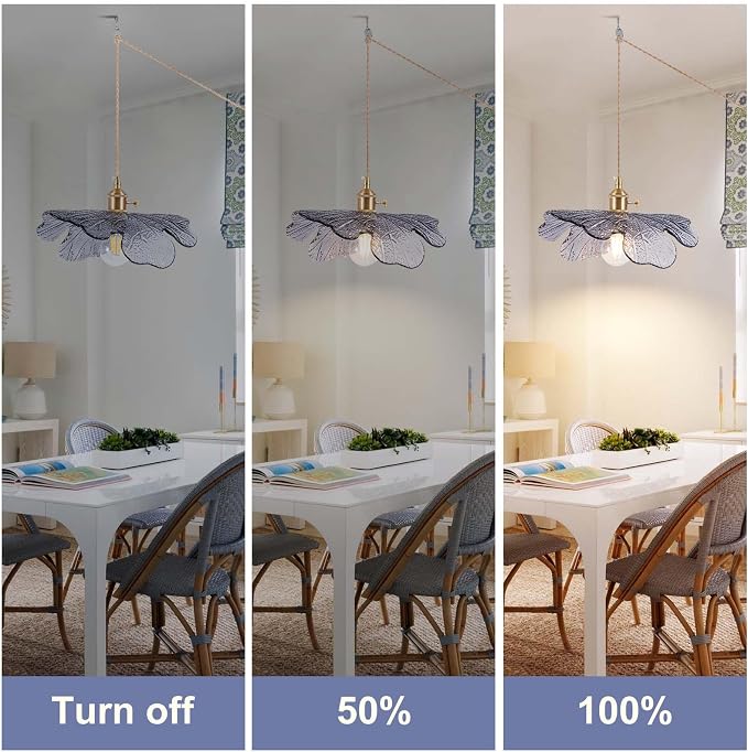 Plug in Pendant Light Fixtures,Hanging Light Fixture 12.9in Blue Glass Pendant Light,E26 Pendant Lighting for Kitchen Island, Bedroom, Dining Room, Living Room