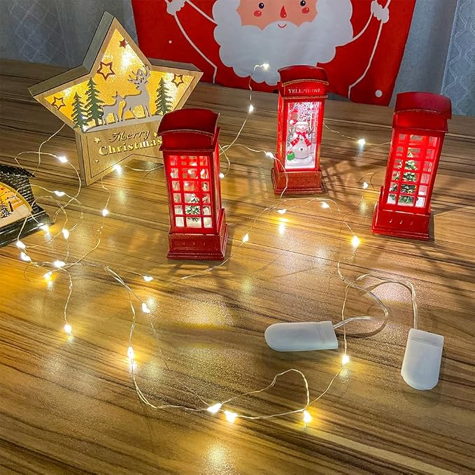 Etinga 10 Pack Fairy Lights Battery Operated String Lights, 10 LED on 3.3ft Silvery Copper Wire，for Flowers Gift Box Wedding Party Christmas Decoration (Warm White, 10 Pack)