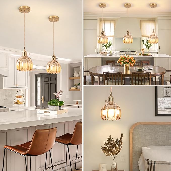 Battery Operated Pendant Light,Mini Hanging Lights RGB Rechargeable Light Bulb 2500mAh 5.1Inch with Remote Control Wireless Adjustable Rechargeable Chandelier for Kitchen Island Hallway