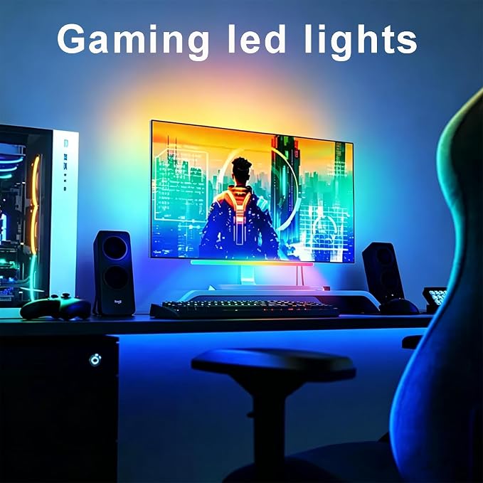 Under Monitor RGB Light Bar, 12 Inch USB Powered RGB Gaming Light Bar with APP Control, Music Sync LED Monitor Backlight, 5V 2A Ambient Desk Light for PC, Gaming Setup, TV, Desktop