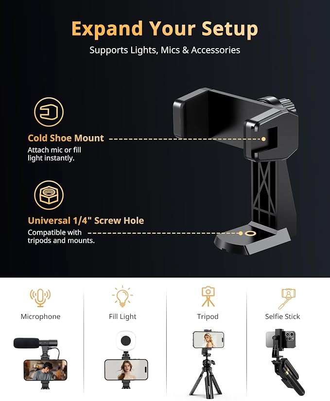 UBeesize 12" Ring Light with 62" Tripod Stand, Phone Holder & Remote | 3 Color Modes, 10 Brightness Levels, 180° Tilt, 360° Rotation, Cold Shoe, 1/4" Mount, Fits 2.2–3.5 in phones