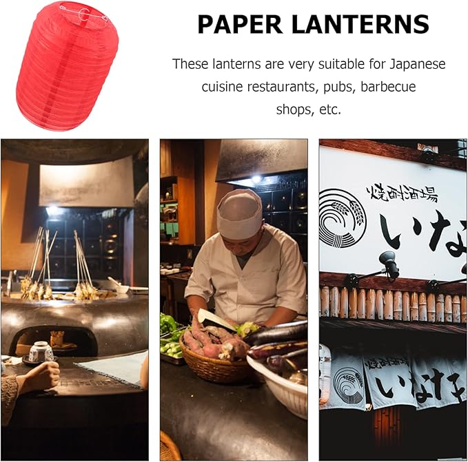 Uonlytech Japanese Folding Paper Lanterns 7.48X7.48X11.41In 2-Pack Decorative Lanterns for Home Restaurant Outdoor Party Festival Lighting
