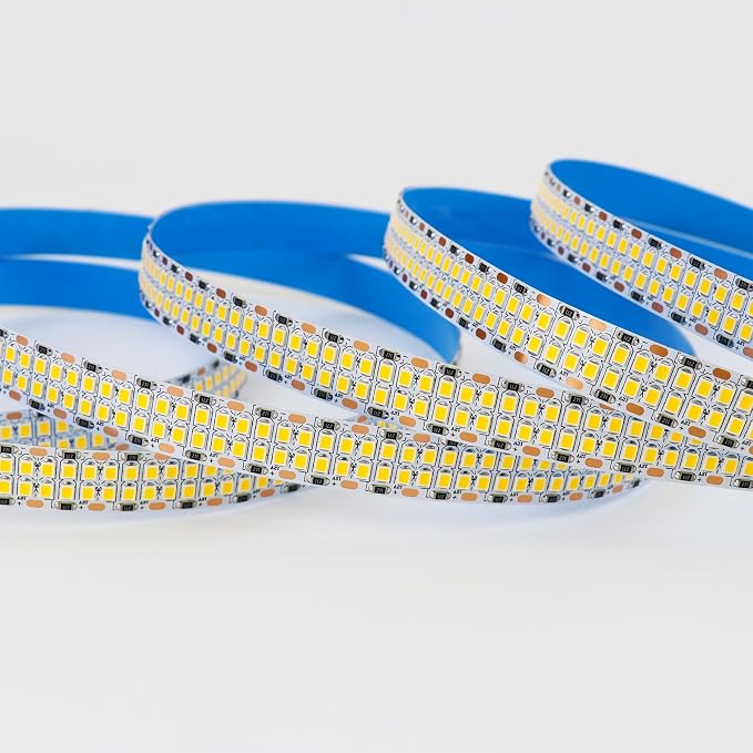 Warm White LED Strip Lights 3000K Double Row DC12V 16.4ft 2400LEDs | 2835 SMD Super Bright Flexible Cuttable LED Strip Tape Light Ribbon Lamp LED Dimmable Strips for Bedroom Lighting