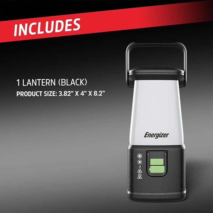 Energizer WeatherReady LED Emergency Lantern, Water Resistant, Multiple Light Modes, USB Charging Output, Great for Camping, Storms, and Power Outages, 1200 Lumens