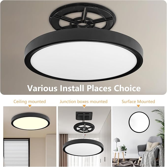 2PK 15.8 Inch Led Ceiling Light Flush Mount, 32W, 3480LM, 3000K/4000K/6000K CCT Selectable Super Slim LED Ceiling Light, Low Profile Round Flat Panel Fixture for Hallway, Bedroom,Kitchen ect