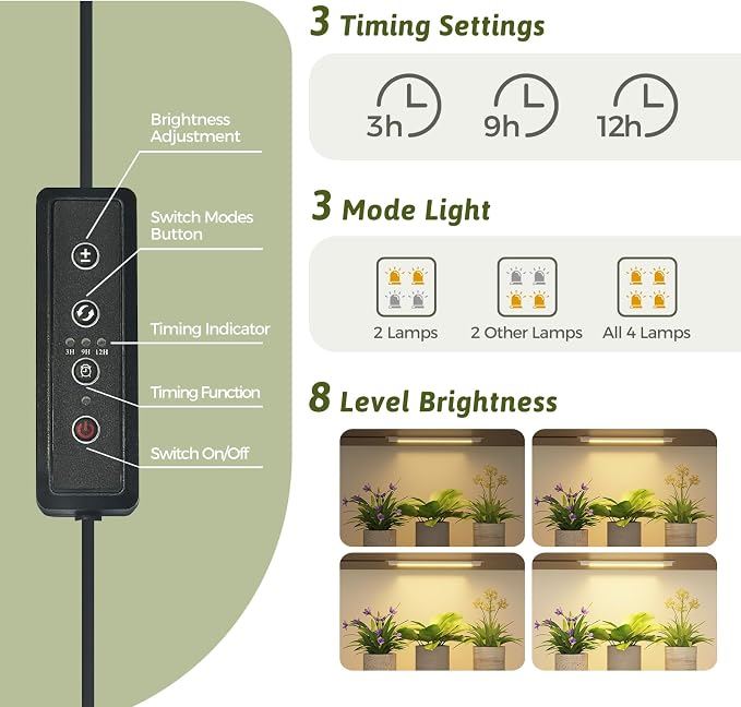 GENTINGBRO Plant Stand Indoor with Grow Lights for Indoor Plants 62.2'' Tall Plant Shelf 12 Tiers Sturdy Plant Rack for Plants Dispaly for Living Room Garden Patio Decor
