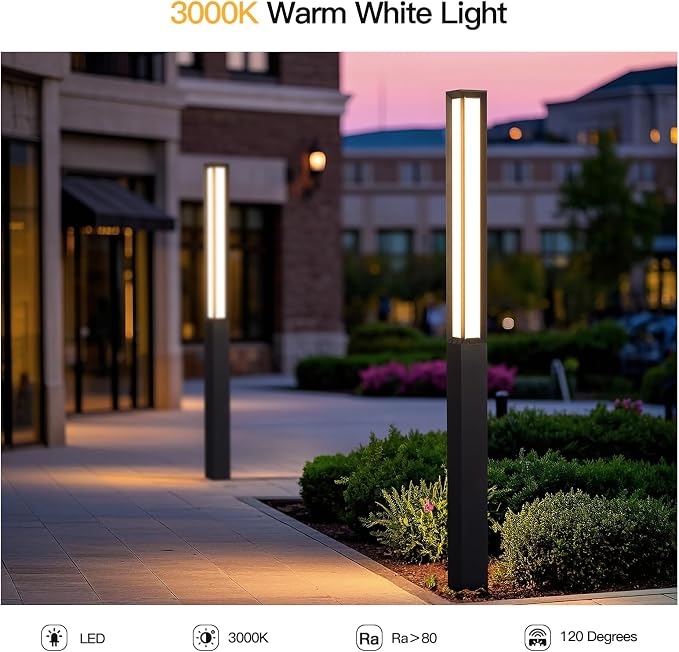 MVBT 92" Landscape Path Lights, IP65 Waterproof Tall Pathway Lights Wired | 3000K Outdoor Modern Landscape LED Bollard Driveway Lighting, High Voltage Floor Lamp for Walkway Lawn Patio Yard Garden