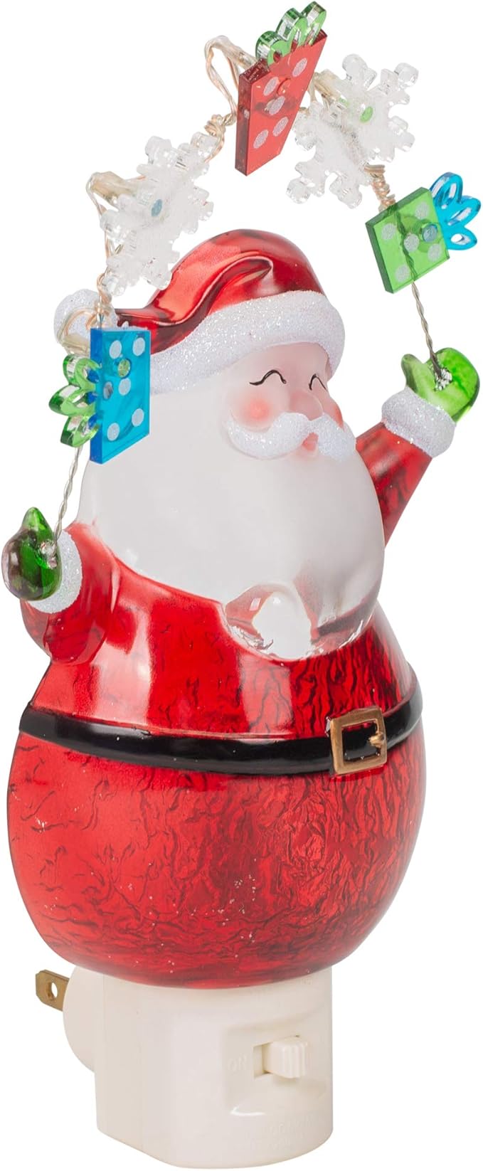 Night Light Santa and Garland 7.75" LED Christmas Light Decor