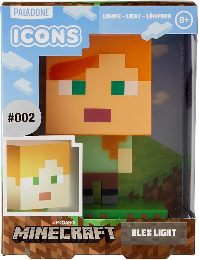 Minecraft Alex Icon Light - Officially Licensed Minecraft Gift for Gamers, Battery Powered Night Light | Paladone