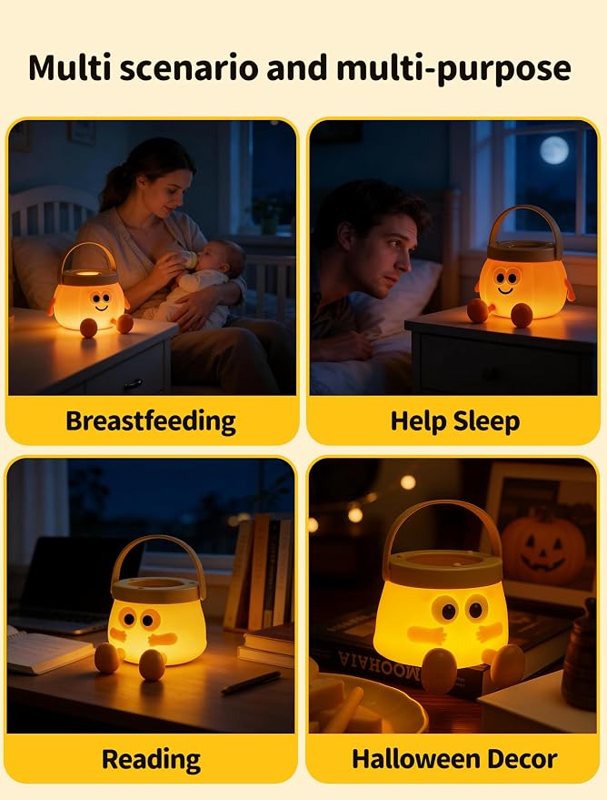 Night Light for Kids, Portable Handheld Night Lamps, Nursery Night Lights, Cute Sleep Nightlight, Dimmable Bedside Lamp, Gifts for Kids Teens Adults, Room Decor