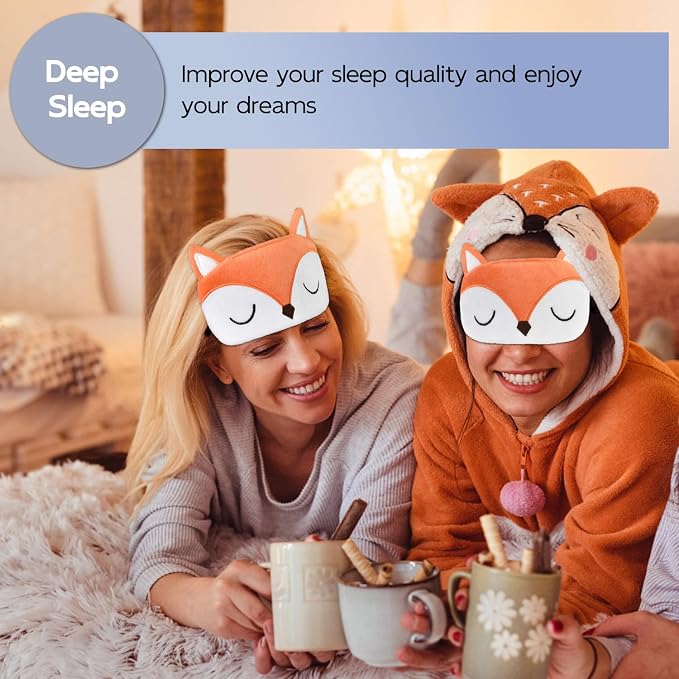 Cute Sleep Masks Cartoon Dinosaur Eye Mask Plush Sleeping Mask & Travel Blindfold - Funny Novelty Eye Shade for Women Men (Orange Dinosaur)