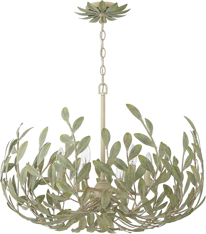 Crystorama Broche 6 Light Champagne Green Tea Chandelier